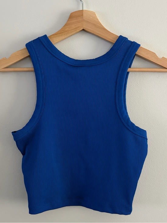 H&M Royal Blue Ribbed Cropped Tank - Picture 3 of 3